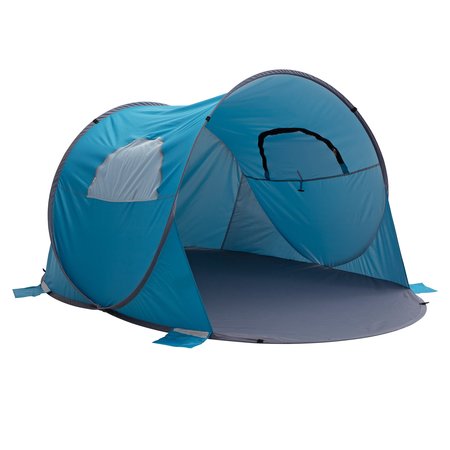 WAKEMAN Pop Up Beach Tent - Fits 2-3 People - Sun Shelter with UV Protection, Ventilation by Blue 75-CMP1108